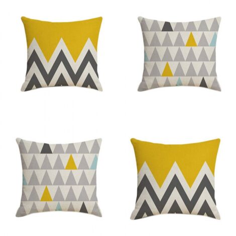 Funda de almohada de estilo nórdico con estampado geométrico triangular ondulado de 45x45 cm (se vende por unidad) para oficina y dormitorio.