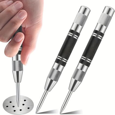 punzones de centrado automáticos de acero, marcadores de agujeros, punzón de resorte, herramienta manual de alta resistencia para trabajar la madera.
