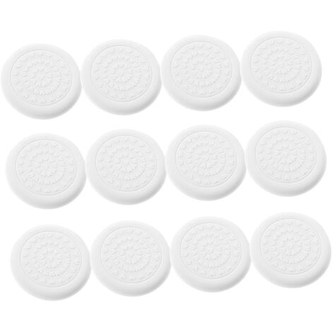 Juego de 12 almohadillas redondas antideslizantes de silicona blanca de 5 cm, autoadhesivas y resistentes a la humedad, para patas de mesas y sillas.