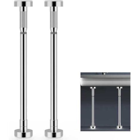 Juego de 2 soportes para fregadero bajo encimera, soporte ajustable para fregadero de cocina de 50 cm a 80 cm, patas para fregadero de montaje en pared sin necesidad de taladrar.