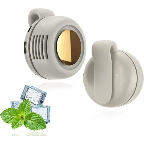 Mini ventilador con clip, sin aspas, se sujeta a la camisa - 3 velocidades ajustables y ángulo de rotación de 360° (2 colores: blanco roto).