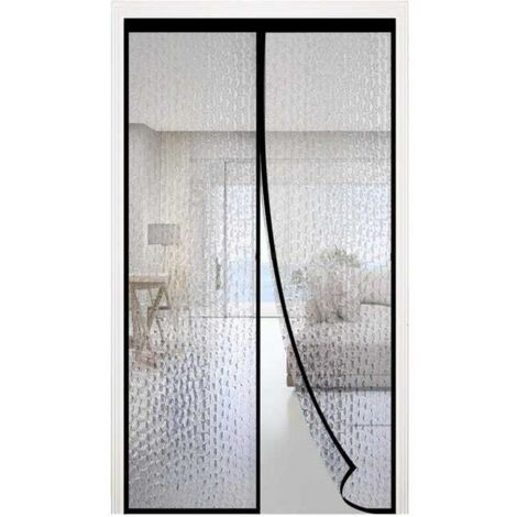 Cortina de puerta magnética con aislamiento térmico de 80 x 200 cm, cortina de puerta aislante de EVA para protección contra el calor, resistente al viento.