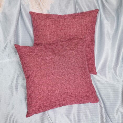Dos fundas de cojín de lino carmesí para sofá, cojines para sala de estar, reposacabezas, fundas de almohada grandes para respaldo, relleno de algodón/lino no incluido, tamaño 5555 cm.