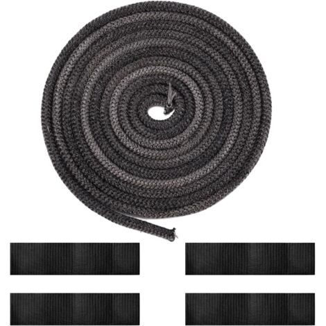 Juntas de sellado para chimeneas, cuerda de fibra de vidrio de 2,5 m x 8 mm, juntas planas de repuesto para estufas de leña, puertas de chimenea y hogares.
