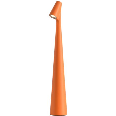 Lámpara de escritorio portátil con 3 niveles de brillo, recargable a batería, ideal para exteriores, restaurantes y mesitas de noche (naranja).