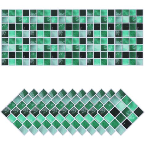 Un juego de 30 pegatinas cuadradas de mosaico (10 x 10 cm), pegatinas de pared de PVC impermeables, perfectas para decorar tu cocina.