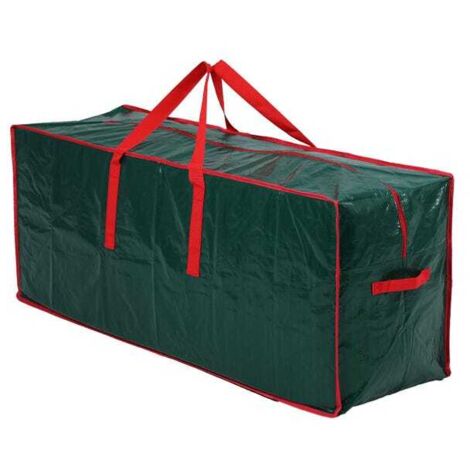 Bolsa de almacenamiento para árbol de Navidad artificial, de 122 x 38 x 50 cm, con cremallera antipolvo, color verde.
