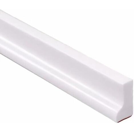 Burlete de sellado para ducha y bañera, separación entre ambientes secos y húmedos, apto para cocinas y baños (200 cm, blanco)