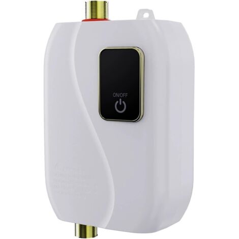 Calentador de agua instantáneo para debajo del fregadero, calentador de agua eléctrico, mini calentador de agua instantáneo adecuado para cocinas y baños de autocaravanas (blanco)
