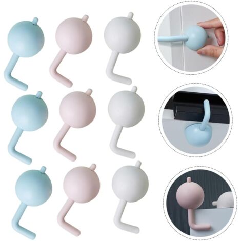 Un juego de 9 cerraduras de seguridad robustas y duraderas, aptas para armarios, frigoríficos y puertas, para evitar que los dedos queden atrapados.