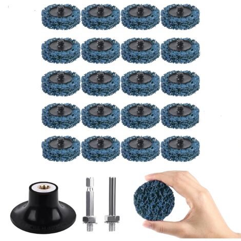 20 discos de pulido - muelas abrasivas de 5 cm para eliminar pintura y óxido, compatibles con taladros y amoladoras eléctricas, color azul.