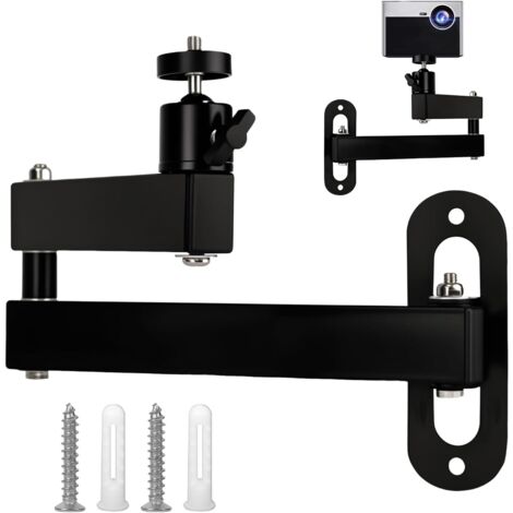 Soporte de pared universal para proyector, soporte de techo metálico, ajustable 360°, para proyectores, equipos de vigilancia, 1 kit
