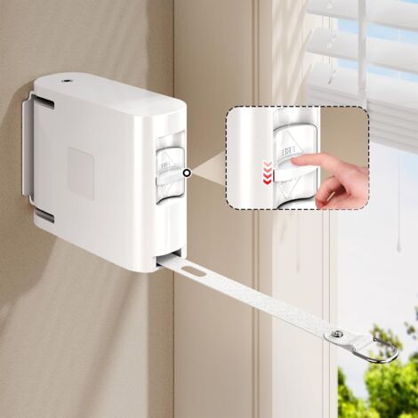 Tendedero retráctil con orificios individuales para un secado más rápido, ideal para hogares, balcones y jardines.