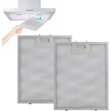 Filtro de grasa metálico de 2 piezas para campana extractora, filtro de aluminio de 320x260 mm, filtro de grasa lavable - Plateado
