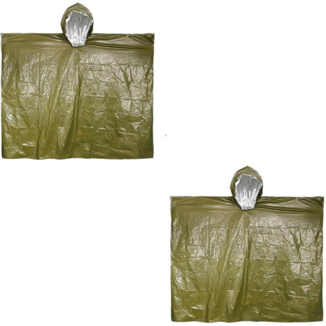 Impermeable portátil de primeros auxilios para uso en exteriores, impermeable de emergencia multifuncional para senderismo, 2 piezas (color)