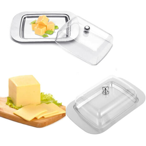Elegantes mantequeras con tapa, prácticas cajas para mantequilla, útiles utensilios de cocina, juego de 2.