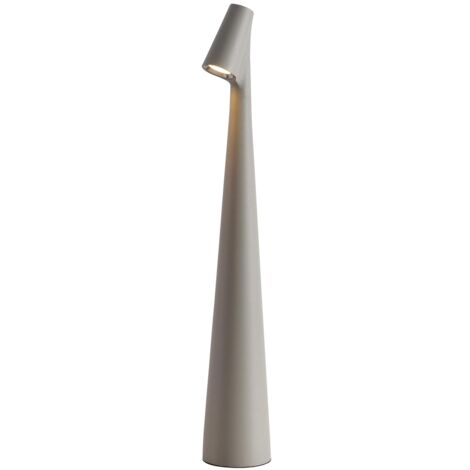 Lámpara de escritorio portátil con 3 niveles de brillo, recargable a batería, ideal para exteriores, restaurantes y mesitas de noche (gris).