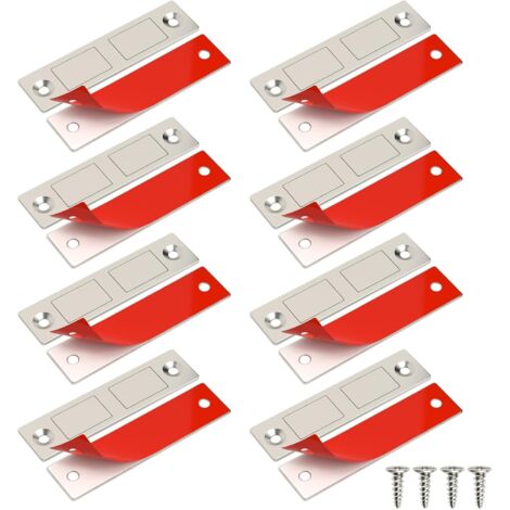 Imanes ultrafinos y resistentes para puertas de armario, juego de 8 cierres magnéticos para puertas de armario, aros magnéticos para puertas