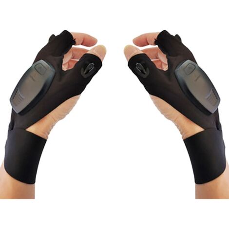 Guantes de pesca recargables con linterna LED, guantes de pesca para exteriores, guantes de pesca para acampar y reparaciones.