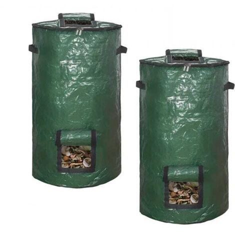 bolsas reforzadas para residuos de jardín de 40x80 cm - Con cierre de cremallera y asa - Plegables y resistentes para restos de césped, hojas y compost.