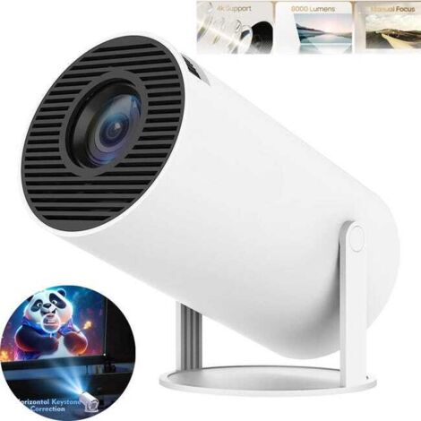 Proyector HY300 Pro 4K, altavoz integrado de 5 W, 1280 x 720p, Android 11, 8000 lúmenes, Wi-Fi 6, Bluetooth 5.4, proyector portátil para exteriores.