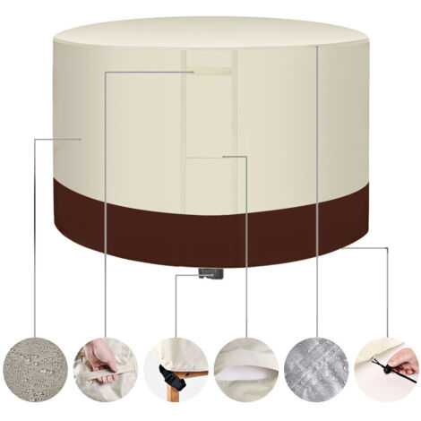 Mantel de jardín beige - 185 x 110 cm, funda para muebles de jardín, mantel de jardín impermeable, funda para mesa y sillas de exterior "Protec"
