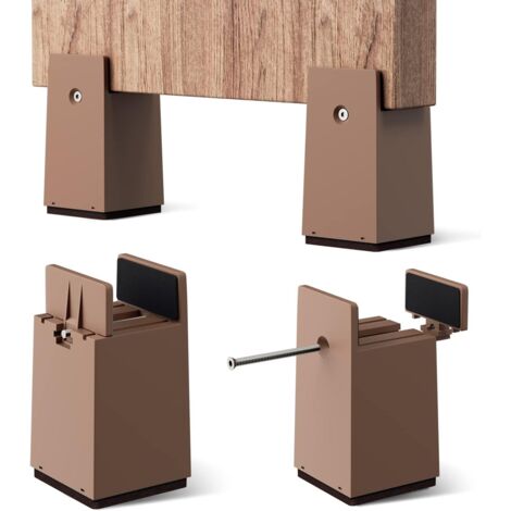 Elevador de muebles ajustable, elevador de silla de 10 cm de altura, apto para muebles con un diámetro de 1 a 5 cm (marrón, juego de 4 piezas).