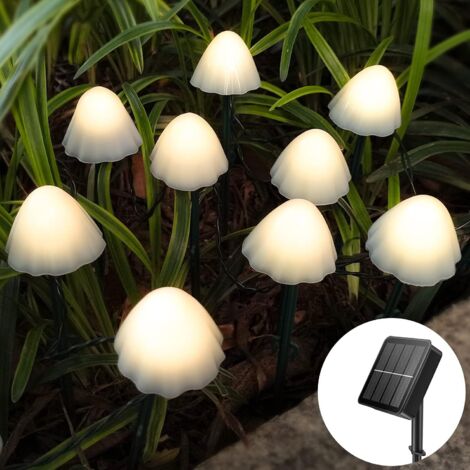 Lámpara solar de jardín, 7 metros de largo, 50 LED, 8 modos de iluminación, ideal para la decoración de patios y jardines (luz blanca).