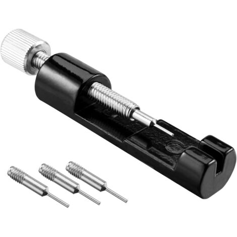 Herramienta de relojería para desmontar brazaletes de eslabones metálicos, extractor de pasadores y herramienta para ajustar la longitud del brazalete (negra).