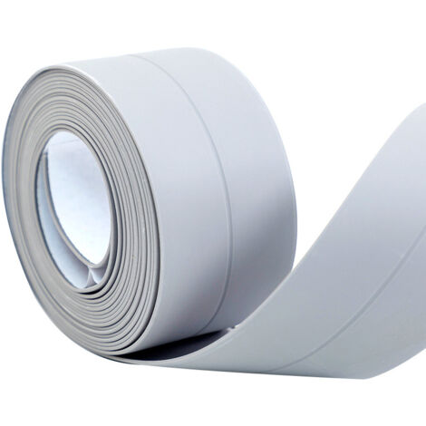 Tira de sellado impermeable, tira de sellado para baño, tira de sellado autoadhesiva de PVC para cocina (gris)