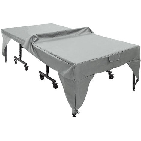 Funda plegable de poliéster gris impermeable para mesa de ping-pong, apta para uso interior y exterior, 210D (280 x 153 x 73 cm)