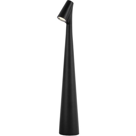 Lámpara de escritorio portátil con 3 niveles de brillo, recargable a batería, ideal para exteriores, restaurantes y mesitas de noche (negra).