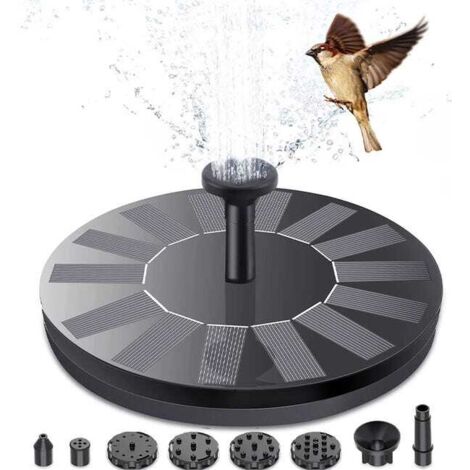 Fuente solar, bebedero solar para pájaros, bomba solar flotante para fuente, bomba de agua solar para jardín, estanque, piscina y uso exterior.
