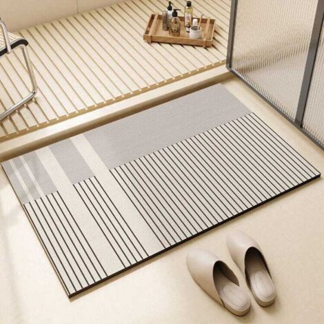 Alfombrilla de baño absorbente/microfibra de tierra de diatomeas/alfombrilla de baño superabsorbente de cuatro capas, lavable.
