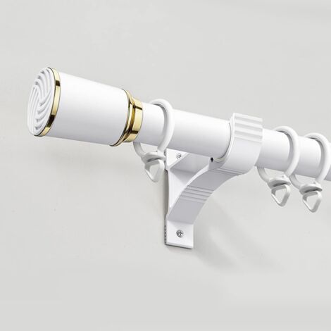 Barra telescópica para cortina de ducha de 27 a 47 pulgadas (0,7 a 1,2 m) con soporte, apta para ventanas o cuartos de ducha (blanca, 1 unidad).