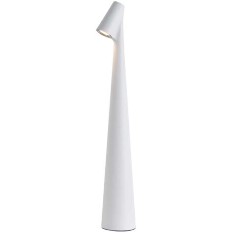 Lámpara de escritorio portátil con 3 niveles de brillo, recargable a batería, ideal para exteriores, restaurantes y mesitas de noche (blanca).