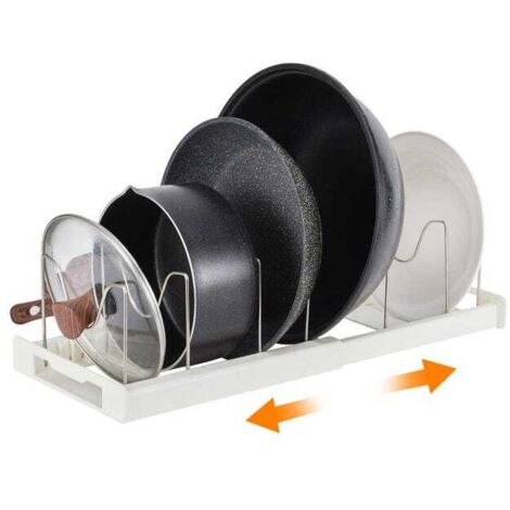 Organizador de ollas expandible, organizador de ollas, organizadores de tapas de ollas, divisores ajustables de acero inoxidable
