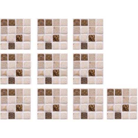 Paquete de 30 tiras adhesivas para salpicaderos de cocina, efecto azulejo 3D, ideales para embellecer tu cocina o chimenea. 10 x 10 cm.