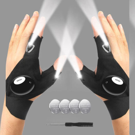 Guantes con linterna LED integrada, una linterna divertida ideal para pescar y acampar.