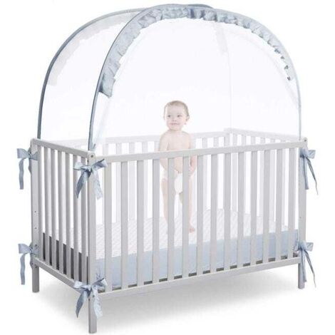 Mosquitera para cuna para mantener al bebé dentro, dosel retráctil para cuna para evitar que el bebé se escape, 130 cm x 70 cm x 140 cm