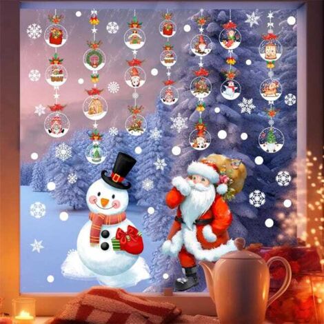 Adhesivo navideño para ventana (Papá Noel), adhesivo decorativo de PVC, decoración navideña para ventanas