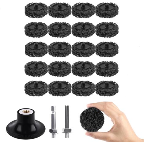 20 discos de pulido - muelas abrasivas de 5 cm para eliminar pintura y óxido, compatibles con taladros y amoladoras eléctricas, color negro.