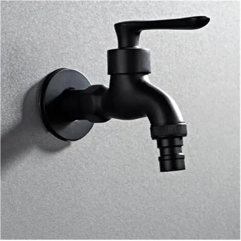 Grifo negro de agua fría, grifo mural para lavadora, grifo monomando, grifo de agua fría, grifo de jardín, modelo corto.