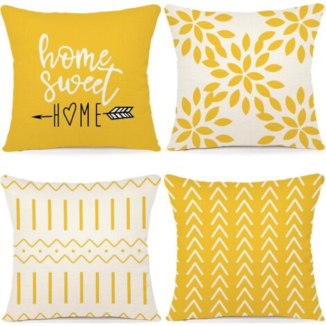 Juego de fundas decorativas para cojines, fundas para cojines de sofá, fundas decorativas para cojines de sofá, fundas de lino para cojines de exterior, adecuadas para dormitorio, sofá, sillón y cama.
