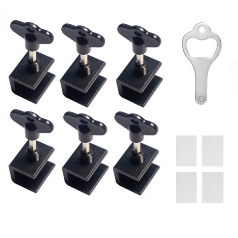 Cerradura para ventana corredera, cerradura para tabique corredero, cerradura ajustable para puerta corredera, 6 piezas en total