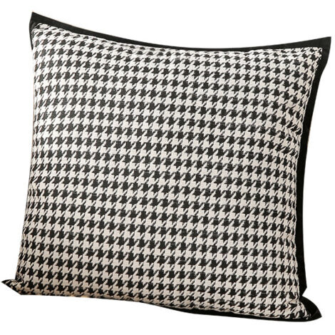 Cojín de una sola pieza sin relleno, con estampado de pata de gallo, de 45 x 45 cm, lujoso cojín decorativo de terciopelo para salón o mesita de noche.