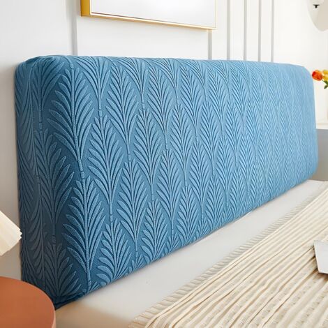 Funda de cabecero jacquard, lavable, elástica, estilo moderno, universal antipolvo, azul, longitud del cabecero 180 cm.