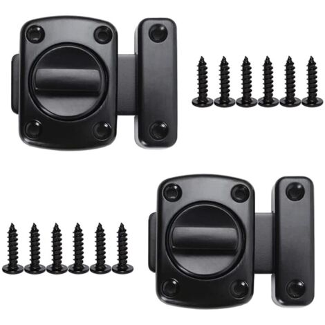 El kit incluye un pestillo giratorio de aleación de zinc, una cerradura para puerta interior y 12 tornillos, todo ello en color negro.
