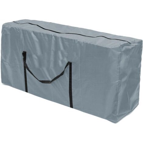 Bolsa de almacenamiento exterior impermeable Oxford 210D, protege cojines y accesorios de jardín, ideal para Navidad, terraza y balcón, 1223955 cm, gris.