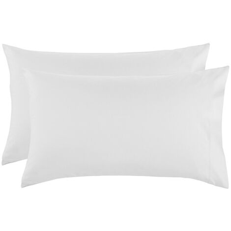 Fundas de almohada blancas, 5166 cm, juego de dos, fundas cuadradas de microfibra cepillada con solapa (sin cremallera).